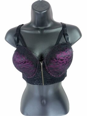 ASHLEY GRAHAM Women's Purple & Black Lace  full support size 36DD